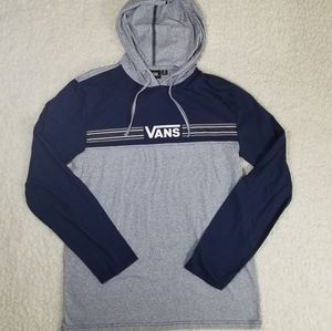 Vans Navy Blue Gray Hood Long Sleeve Shirt
